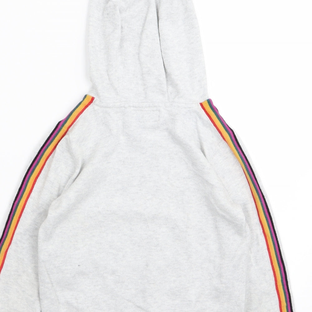 NEXT Girls Grey Striped  Pullover Jumper Size 7 Years