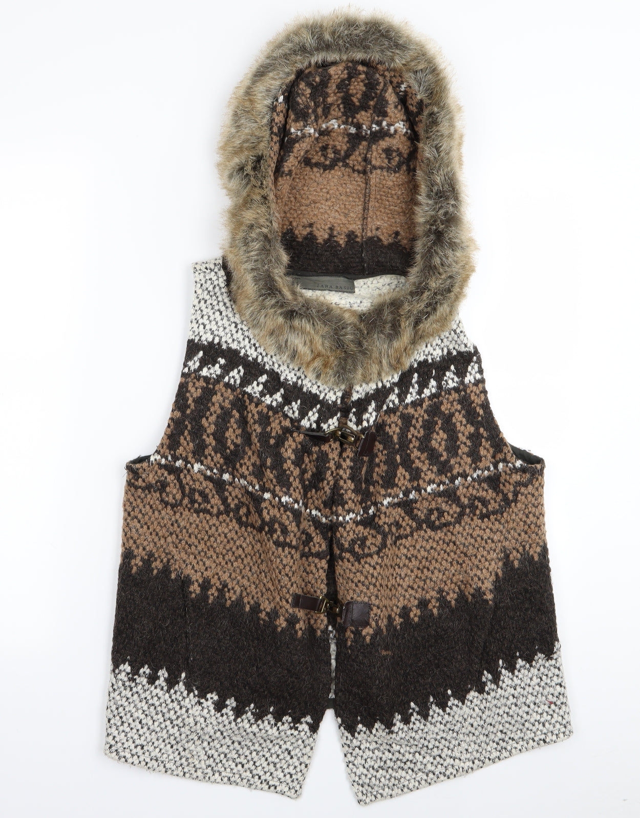 Zara Womens Multicoloured Geometric  Cardigan Jumper Size M