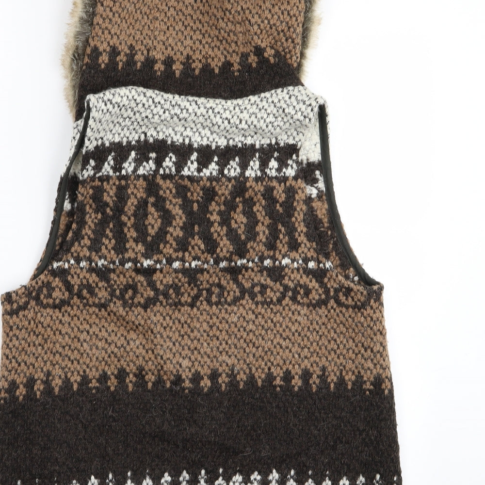 Zara Womens Multicoloured Geometric  Cardigan Jumper Size M