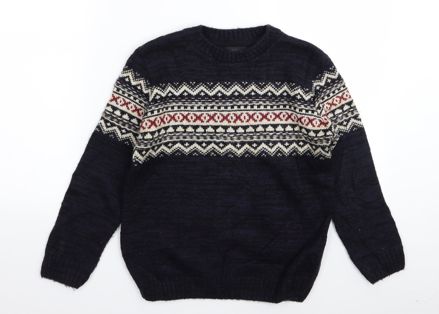 River Island Boys Beige Geometric  Pullover Jumper Size 7-8 Years