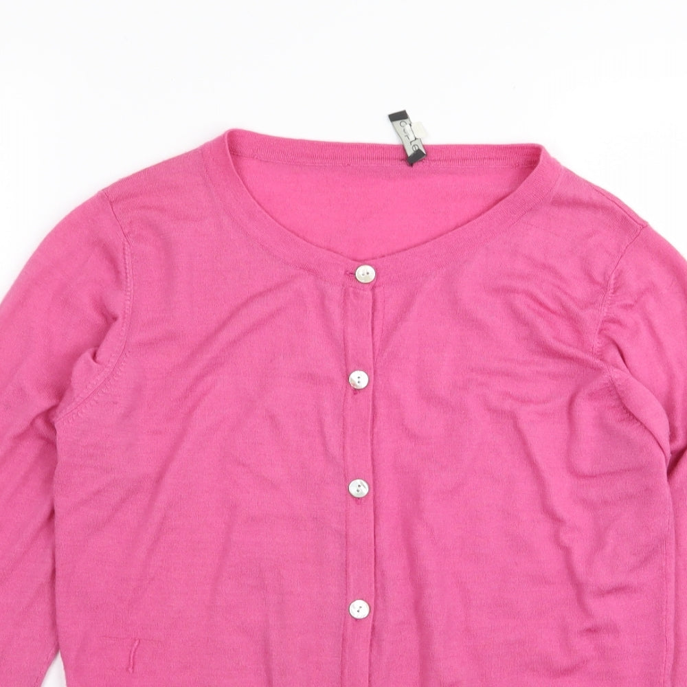 ochre Womens Pink   Cardigan Jumper Size M