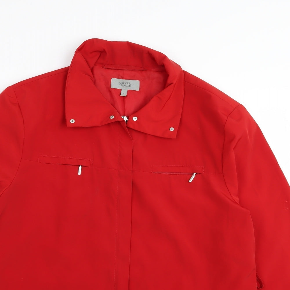 M&S Womens Red   Jacket Coat Size 16