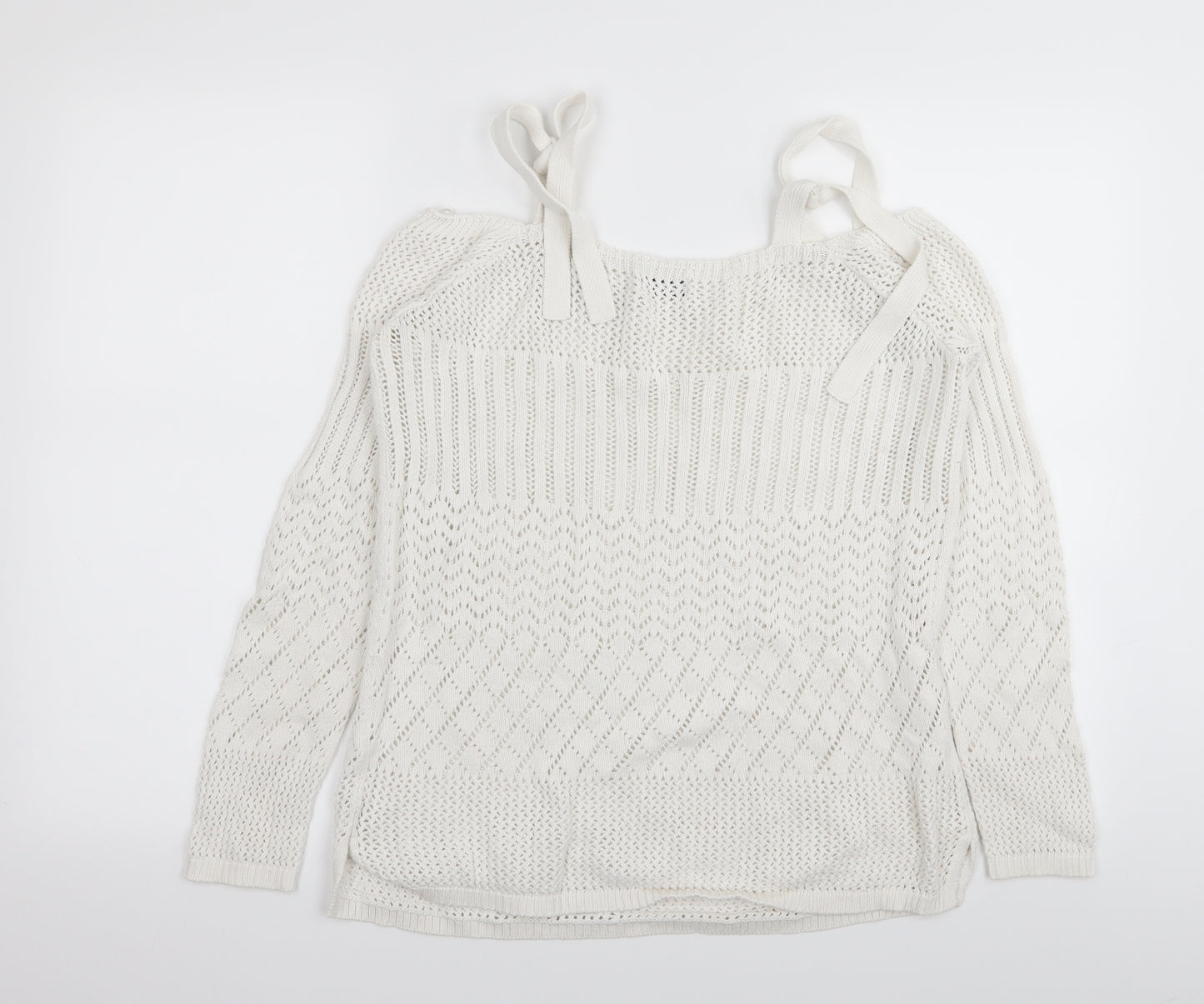 Papaya Womens White   Pullover Jumper Size M