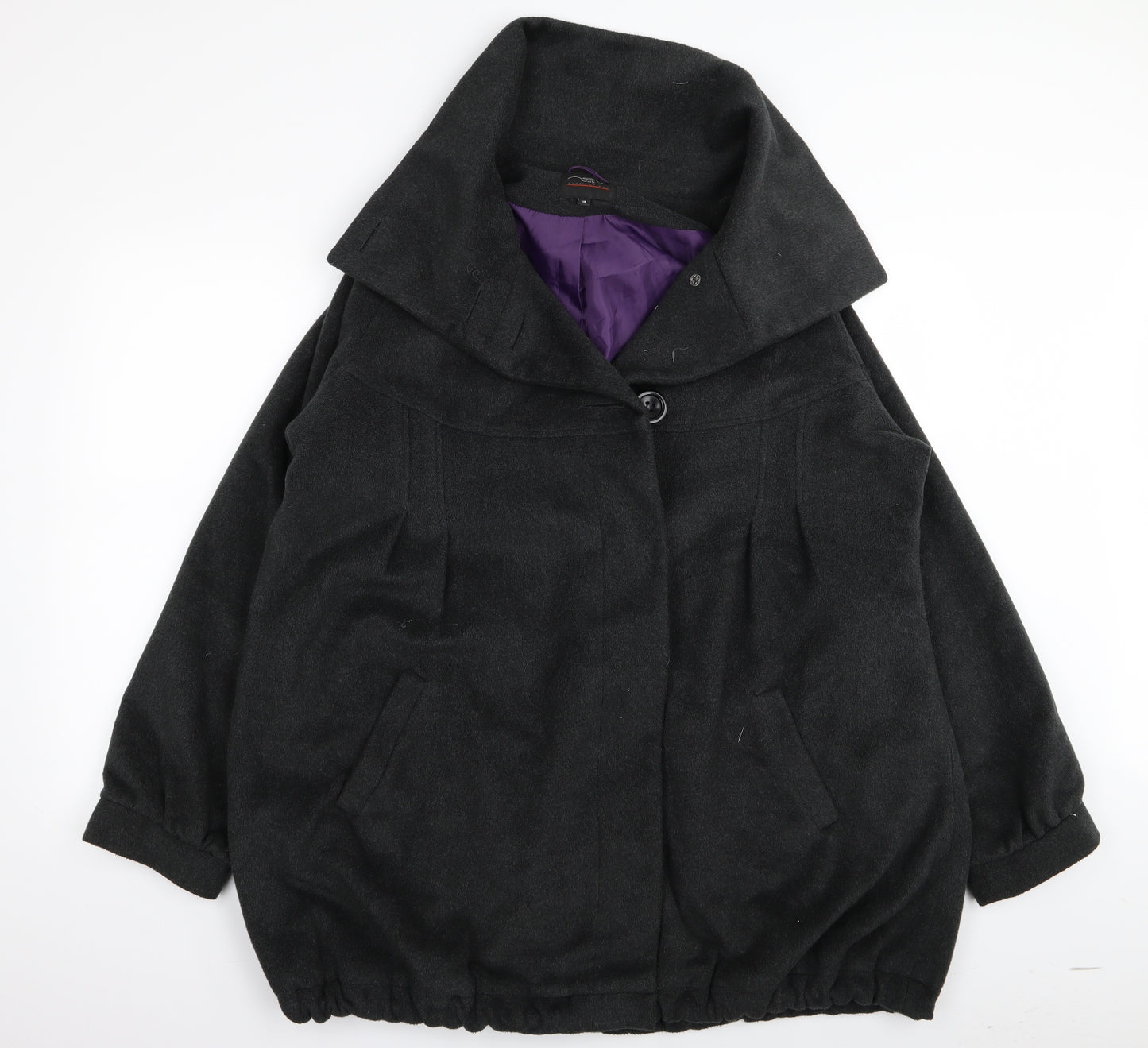 New Look Womens Black   Overcoat Coat Size 18