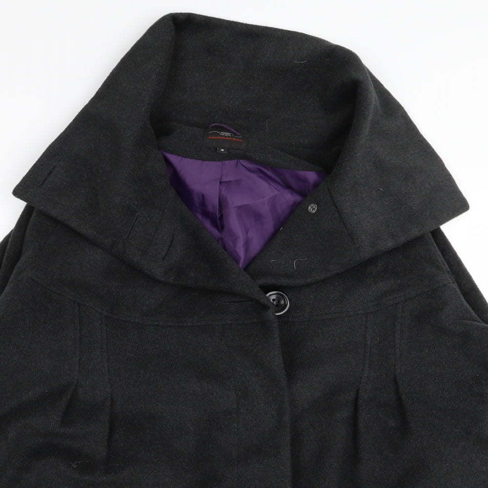 New Look Womens Black   Overcoat Coat Size 18