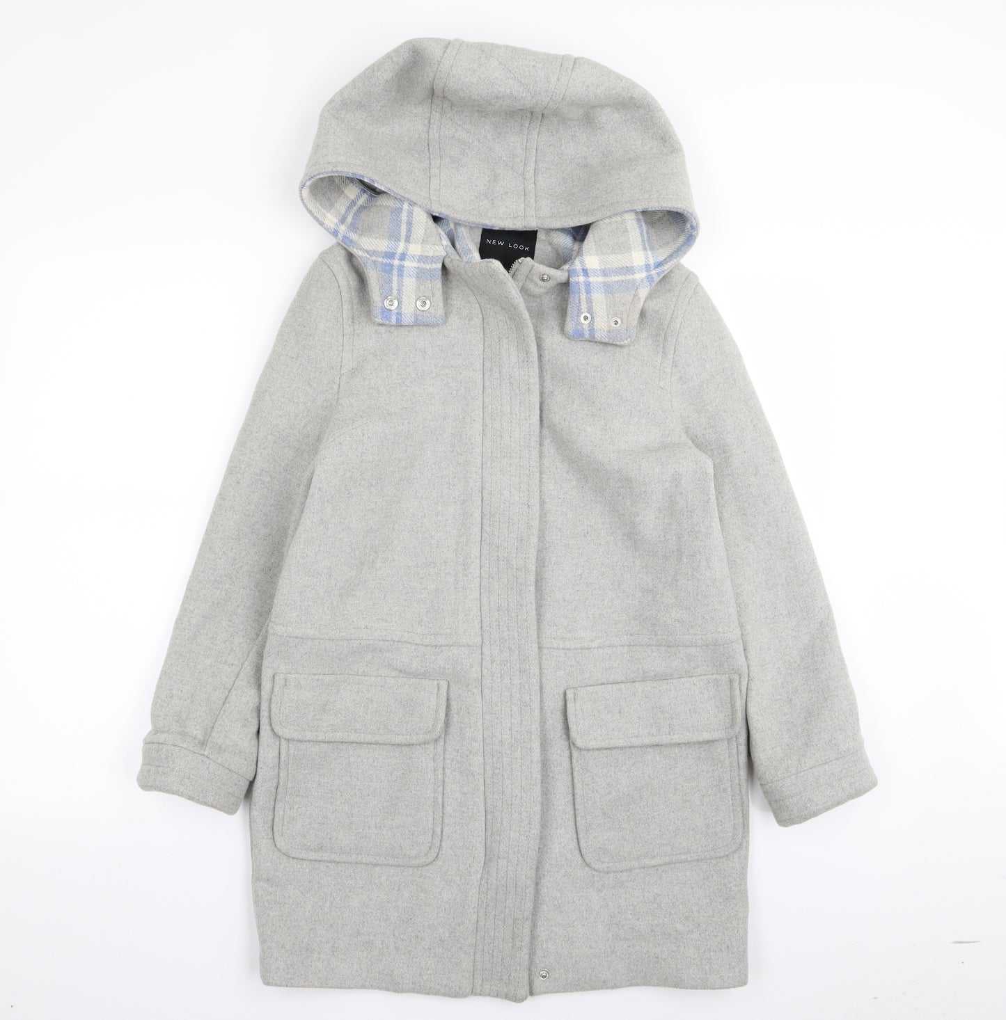 New Look Womens Grey   Overcoat Coat Size 8