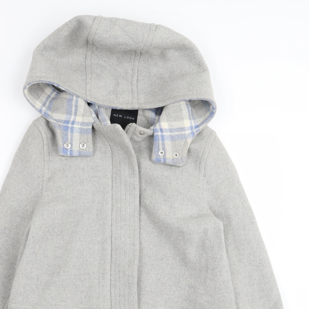 New Look Womens Grey   Overcoat Coat Size 8