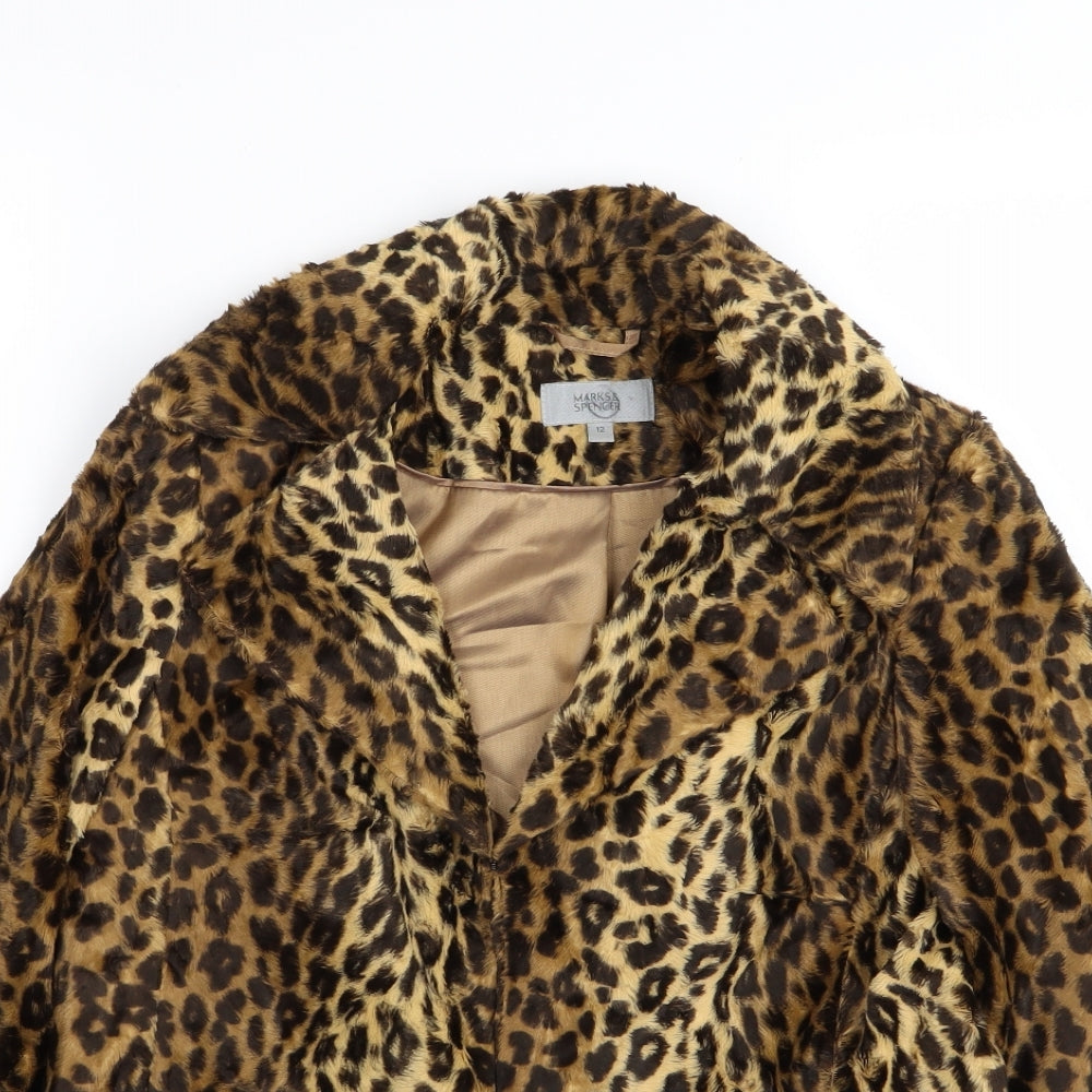 M&S Womens Multicoloured Animal Print  Jacket Blazer Size 12