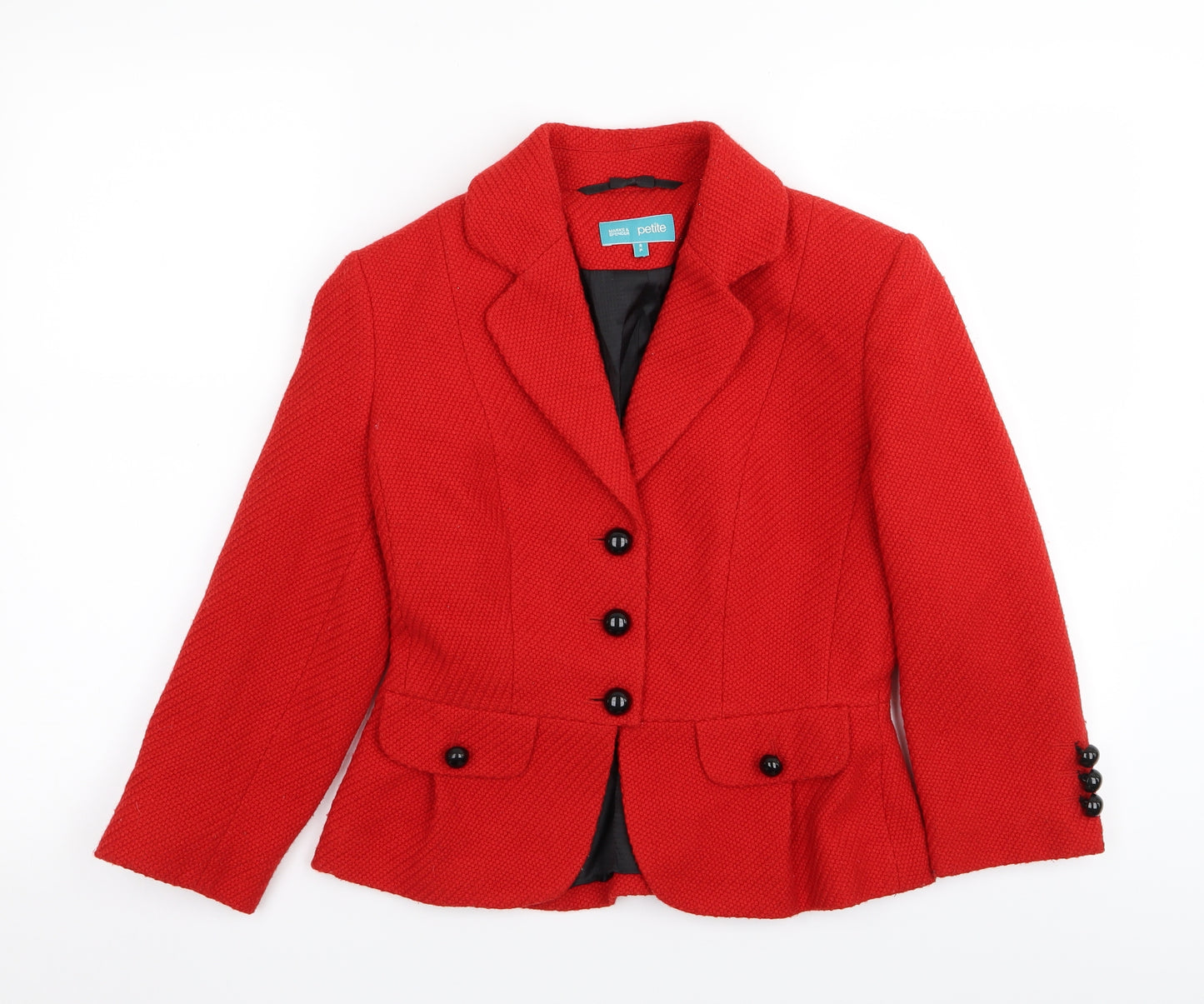 M&S Womens Red   Jacket Blazer Size 8