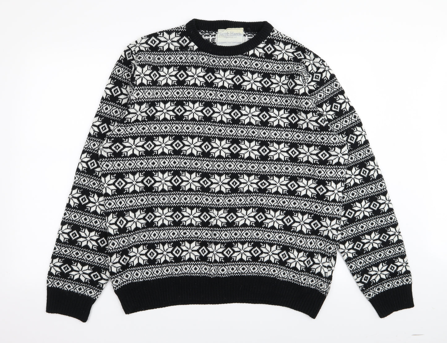 jacob harris Mens Multicoloured Geometric  Pullover Jumper Size XL