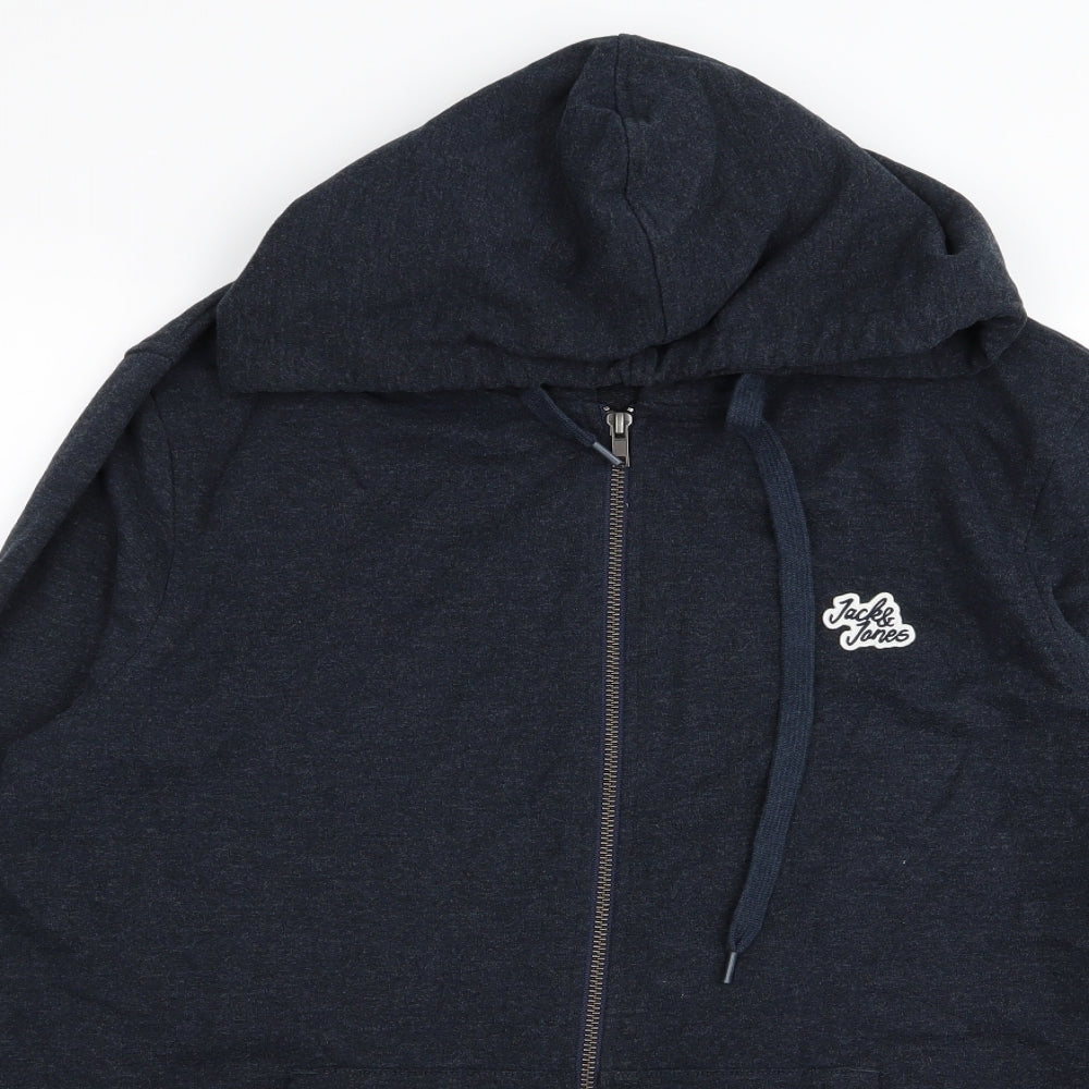 jack and jones Mens Blue   Full Zip Jumper Size L