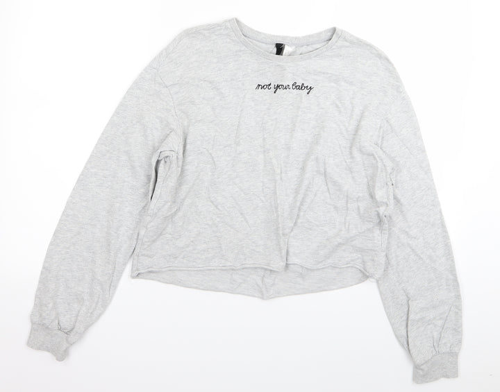 H&M Womens Grey   Pullover Jumper Size S