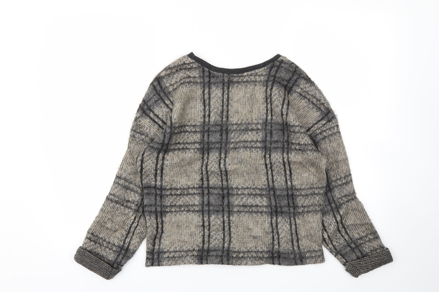 TOPSHOP  Womens Brown Check  Pullover Jumper Size 6