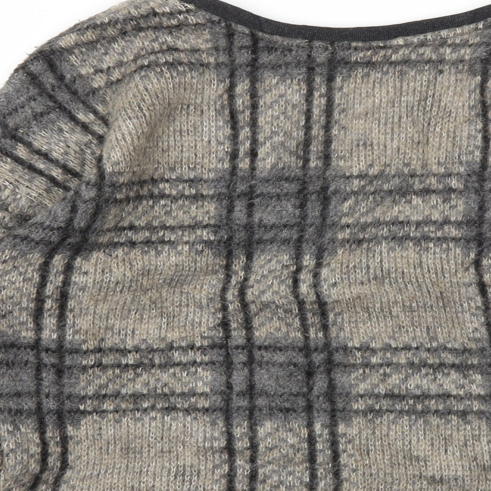 TOPSHOP  Womens Brown Check  Pullover Jumper Size 6