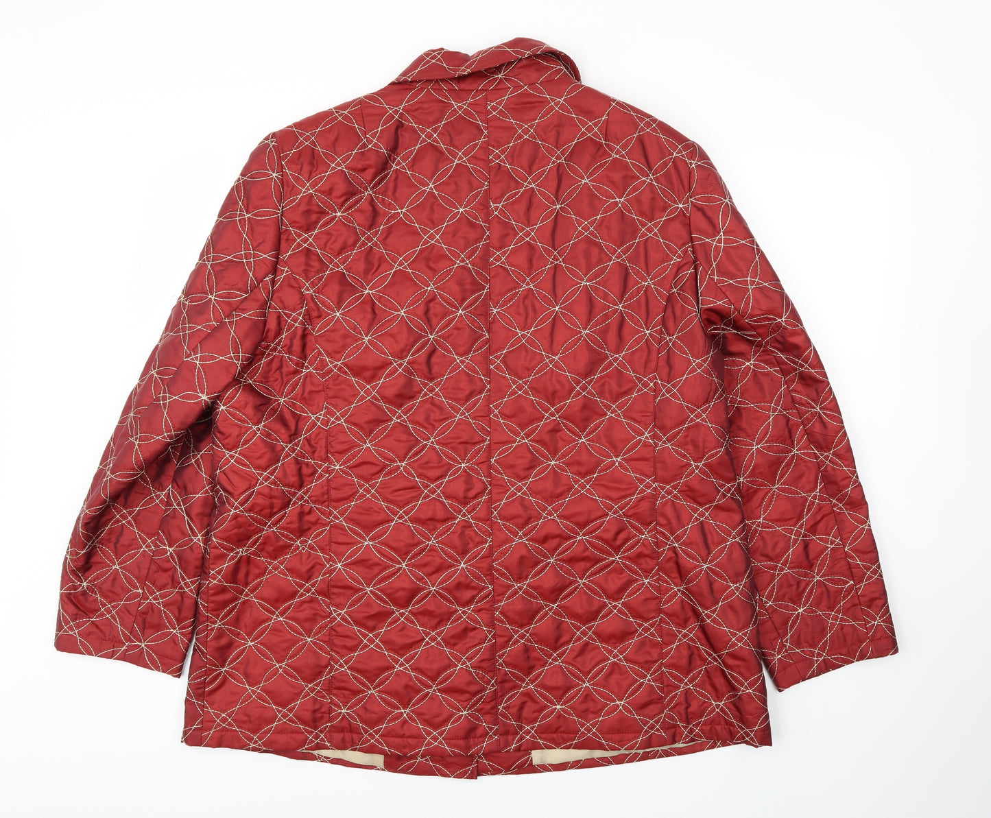 Prewrorn Womens Red Argyle/Diamond  Jacket Coat Size 22