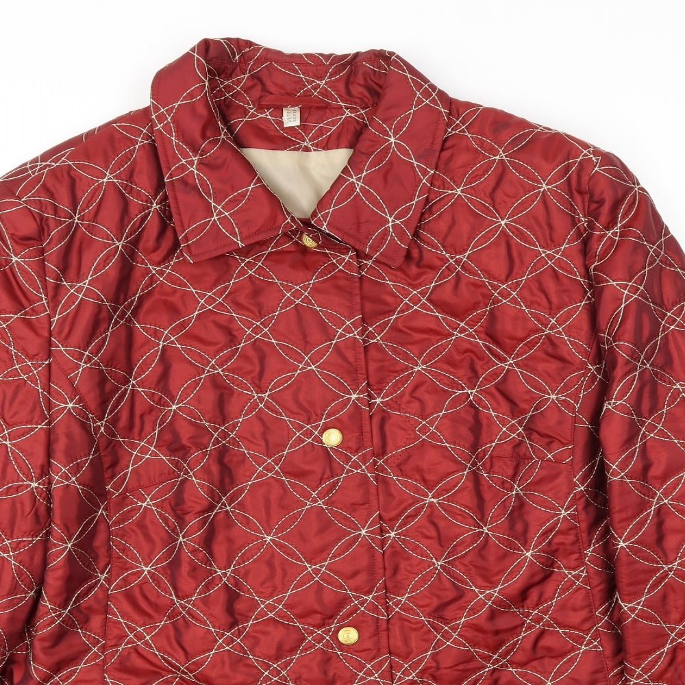 Prewrorn Womens Red Argyle/Diamond  Jacket Coat Size 22