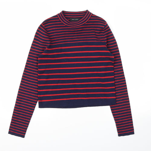 New Look Womens Red Striped  Pullover Jumper Size 10