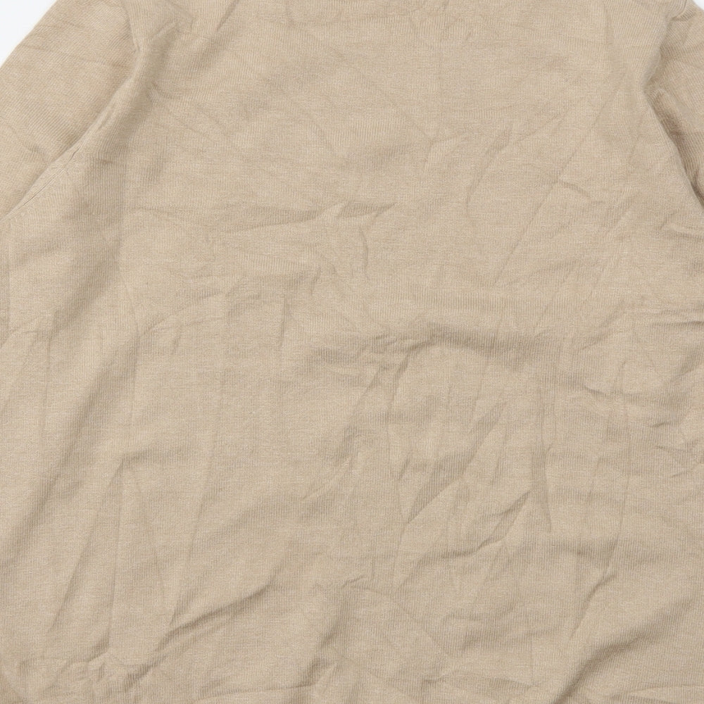 Rabe Womens Beige Floral  Basic Polo Size 12