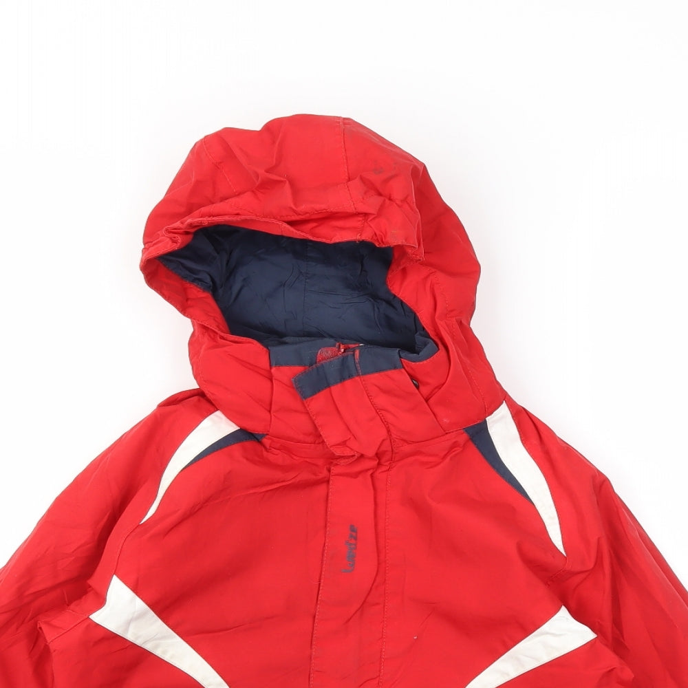 Wedze Boys Red   Basic Coat Coat Size 7-8 Years