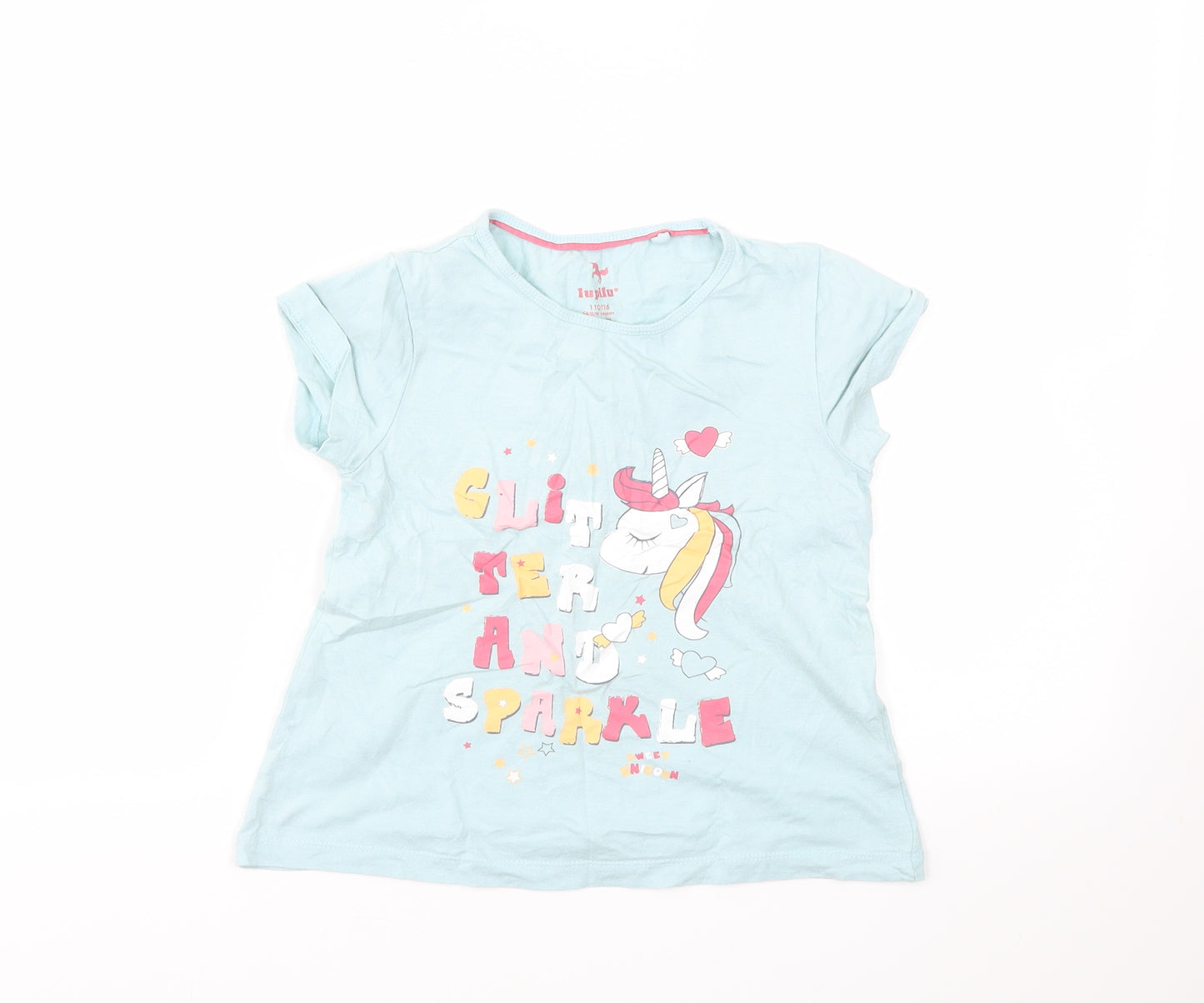 Lupilu Girls Blue   Basic T-Shirt Size 4-5 Years
