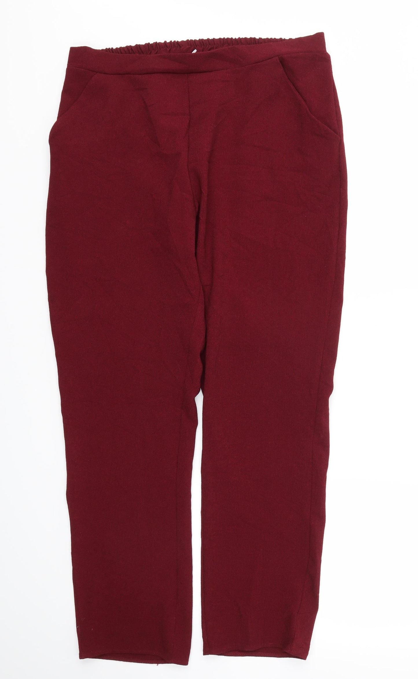 Peacocks Womens Red   Trousers  Size 14 L29 in - Stretch waistband