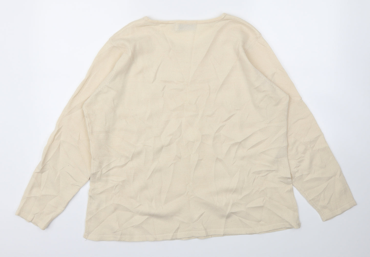 Honor Milburn Womens Beige Floral  Basic T-Shirt Size XL