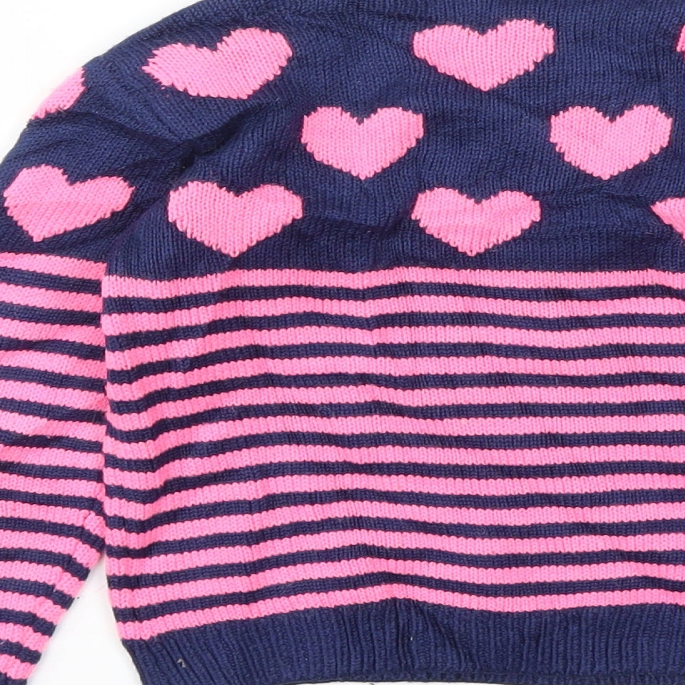 NEXT Girls Orange Striped  Pullover Sweatshirt Size 3-4 Years