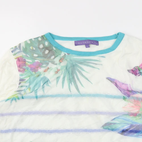 Autonomy Womens Multicoloured Floral  Basic T-Shirt Size L