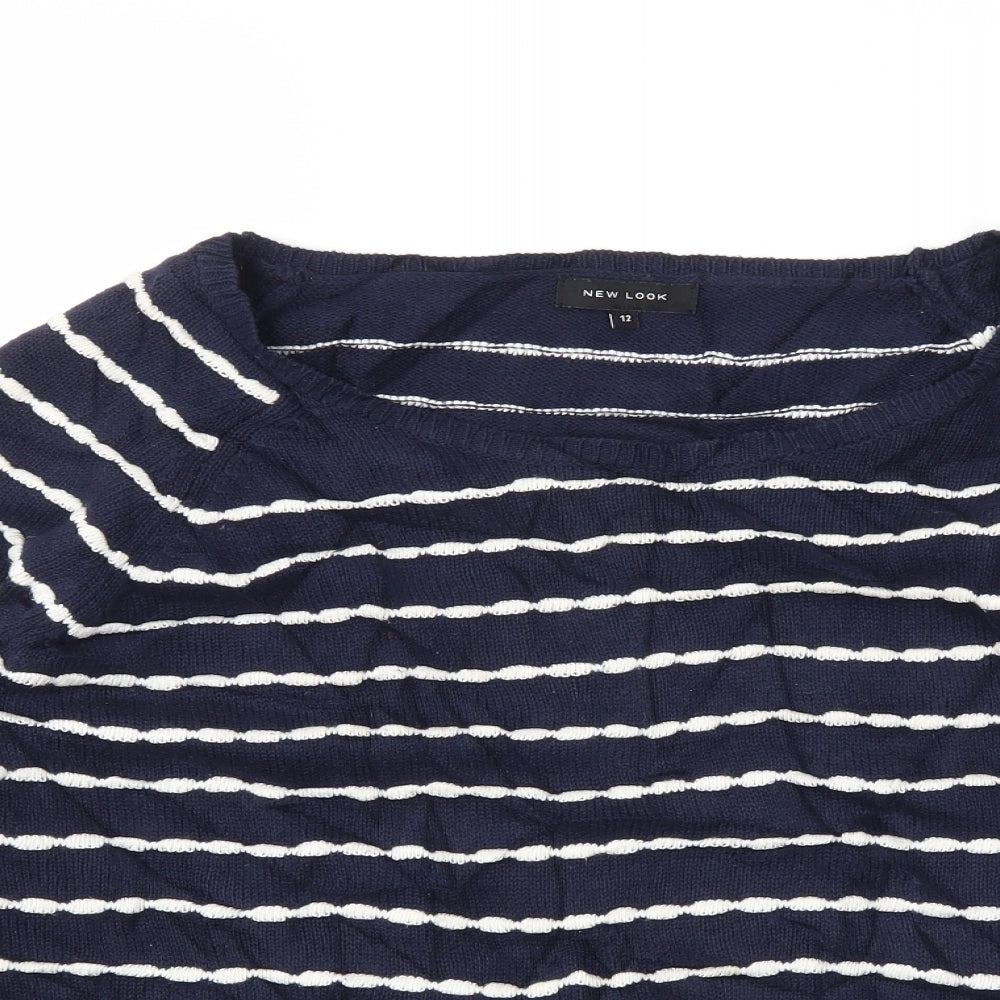 New Look Womens Blue Striped  Pullover Jumper Size 12