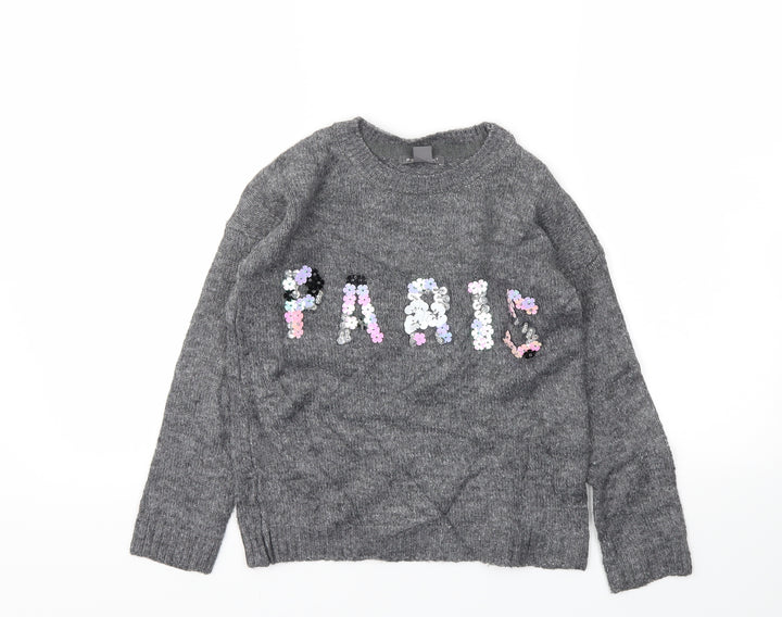 Primark Girls Grey   Pullover Hoodie Size 8-9 Years