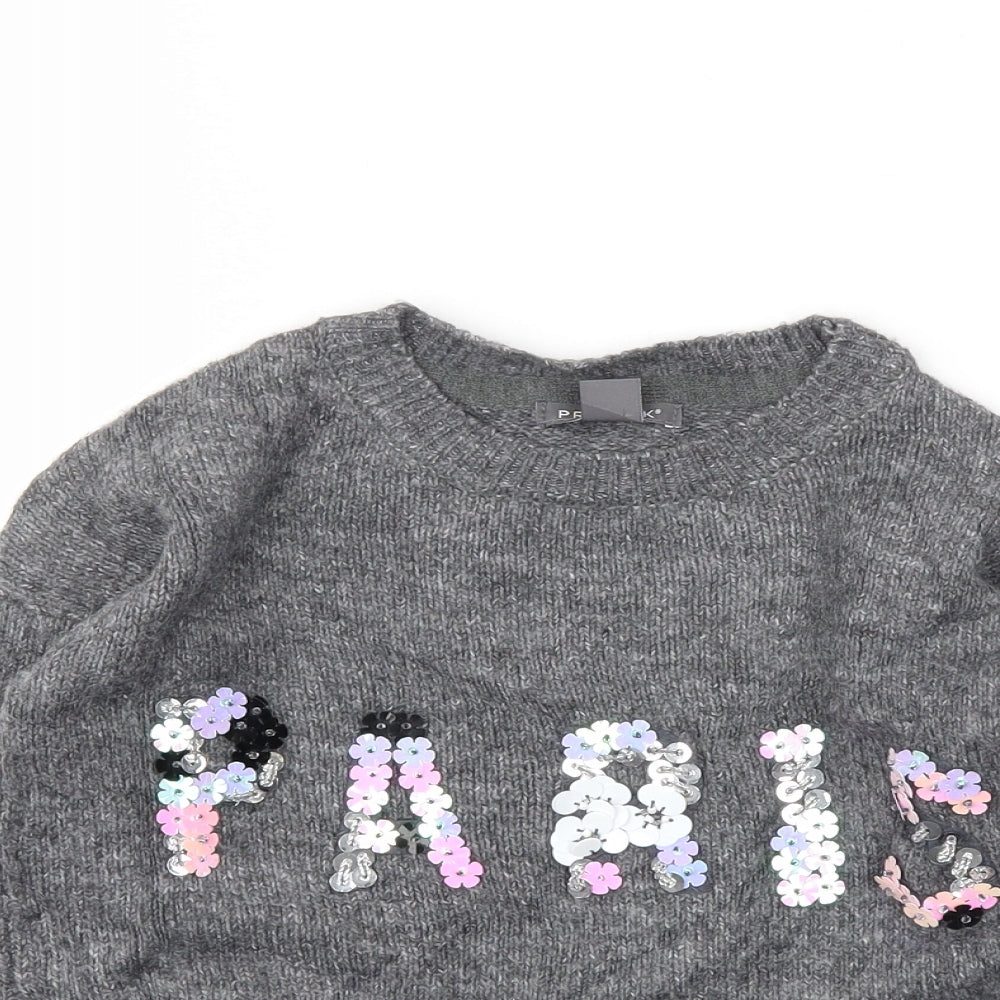 Primark Girls Grey   Pullover Hoodie Size 8-9 Years