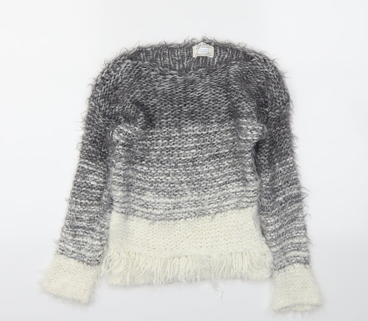 Zara Girls Grey Pullover Sweatshirt Size 7 Years