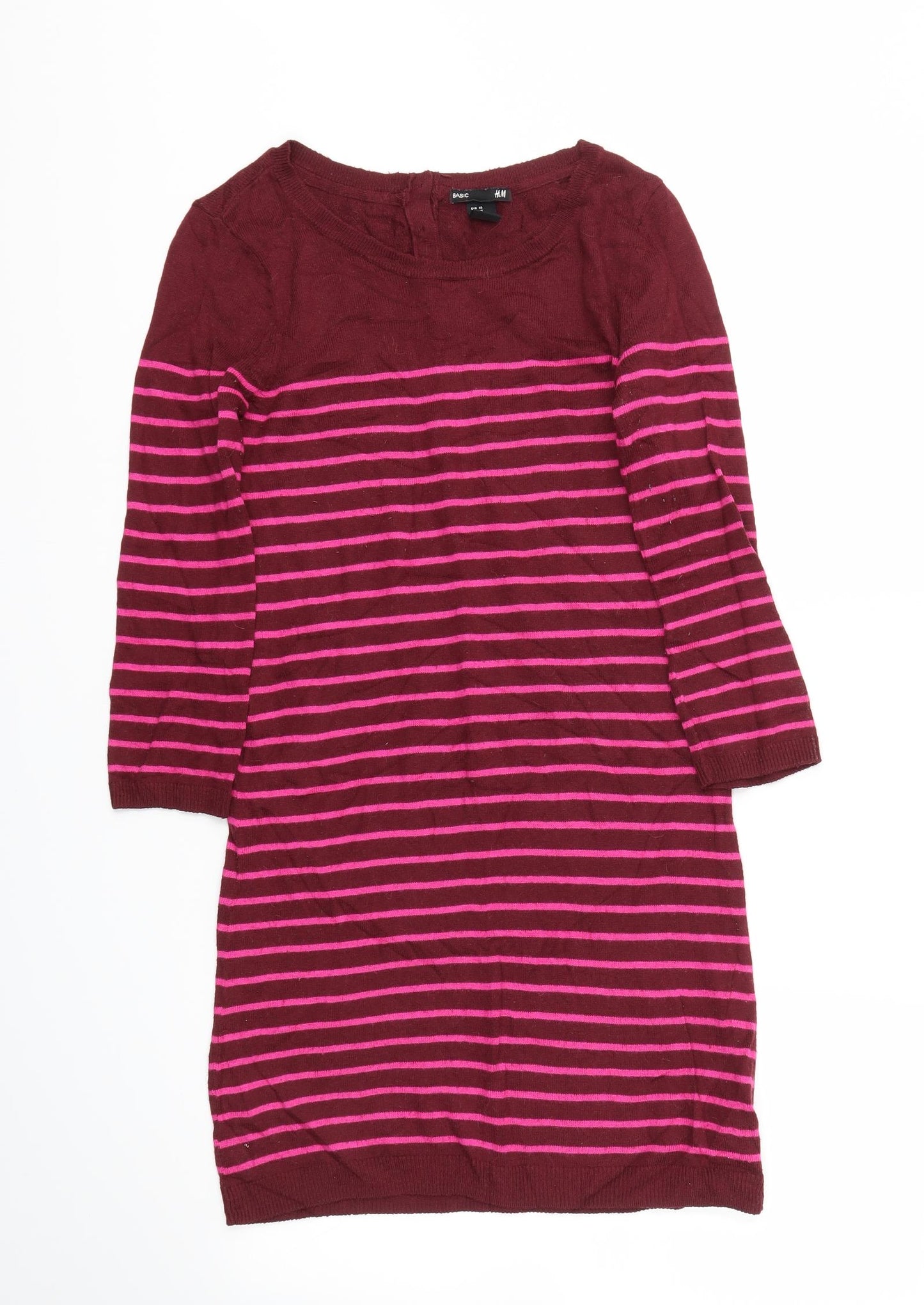 H&M Womens Pink Striped  Jumper Dress  Size XS