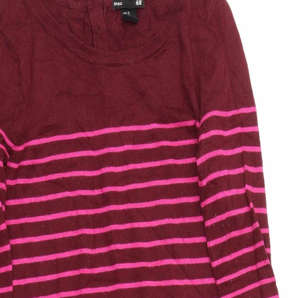 H&M Womens Pink Striped  Jumper Dress  Size XS