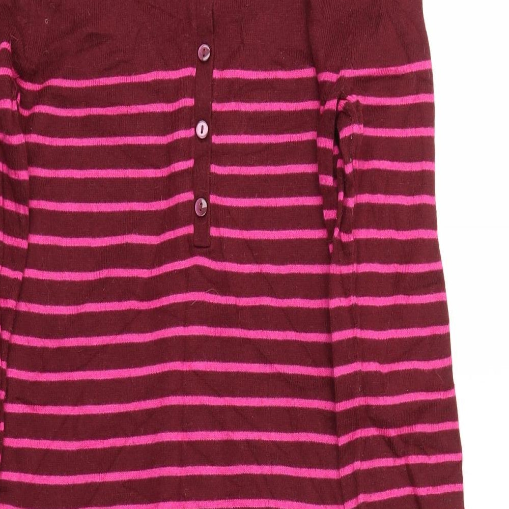 H&M Womens Pink Striped  Jumper Dress  Size XS