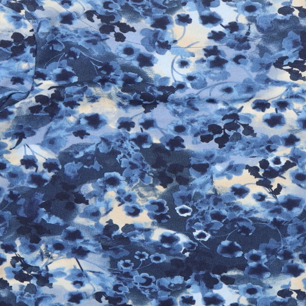 Honor Milburn Womens Blue Floral  Basic T-Shirt Size 10