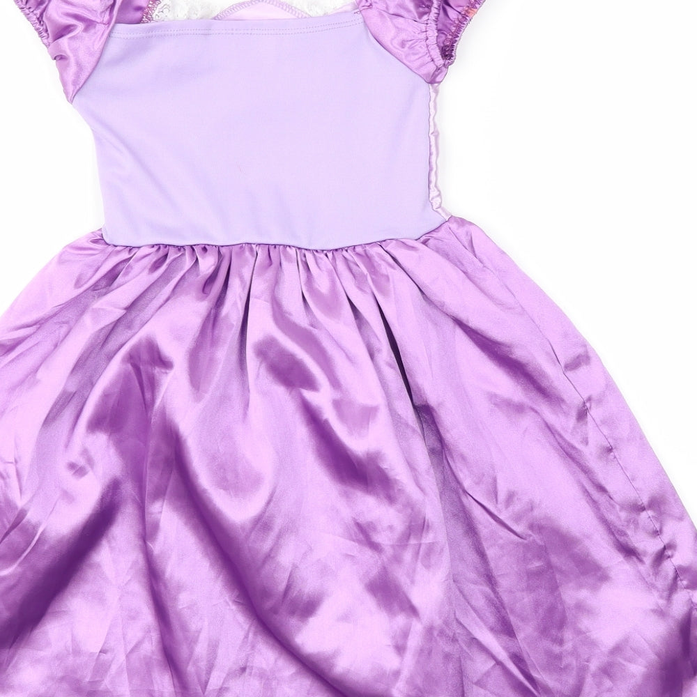 Disney Girls Purple Animal Print  Fit & Flare  Size 3-4 Years