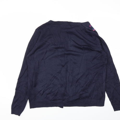 ISLE Womens Blue Floral  Cardigan Jumper Size M