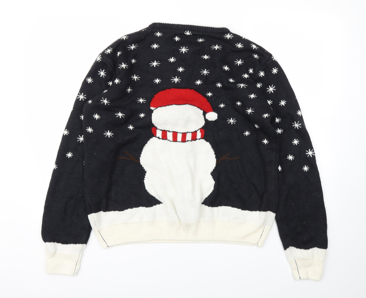 Merry Christmas Mens Black Animal Print  Pullover Sweatshirt Size XL  - Christmas