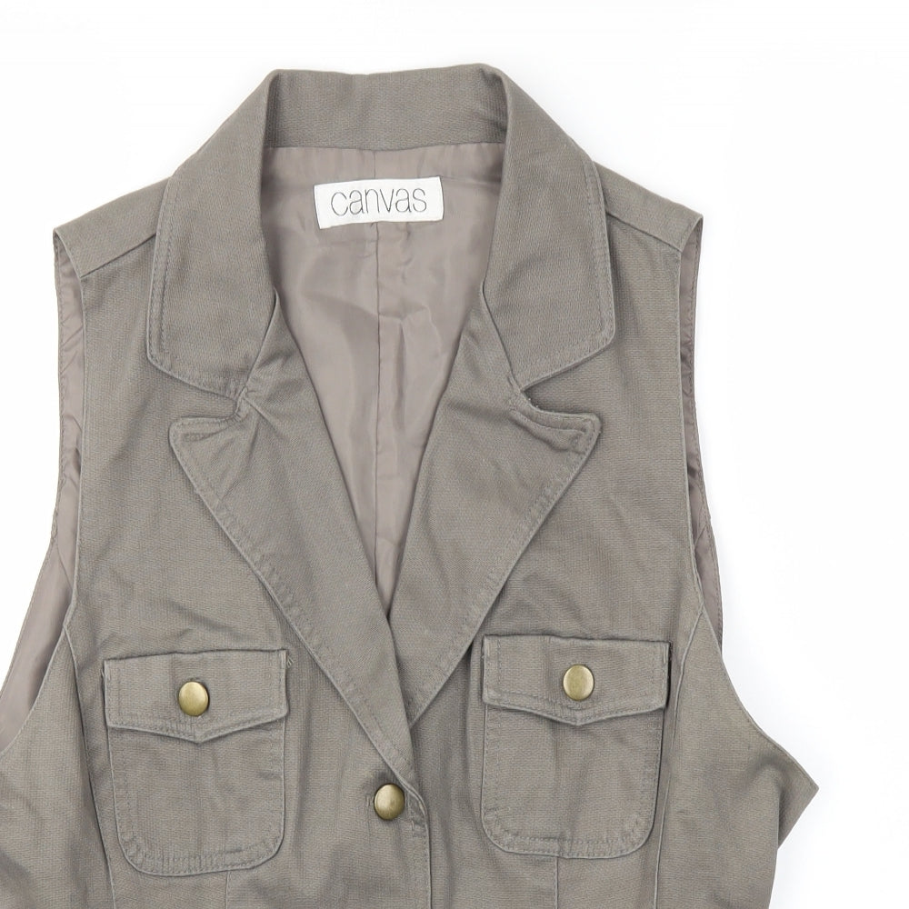Canvas Womens Brown   Gilet Coat Size 18