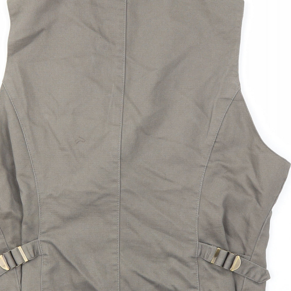 Canvas Womens Brown   Gilet Coat Size 18