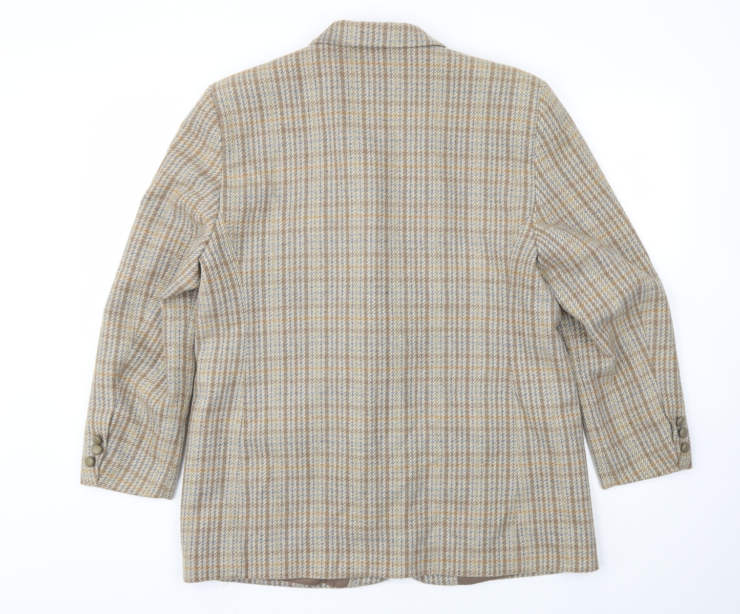 Brandtex Womens Brown Check  Jacket Blazer Size 18