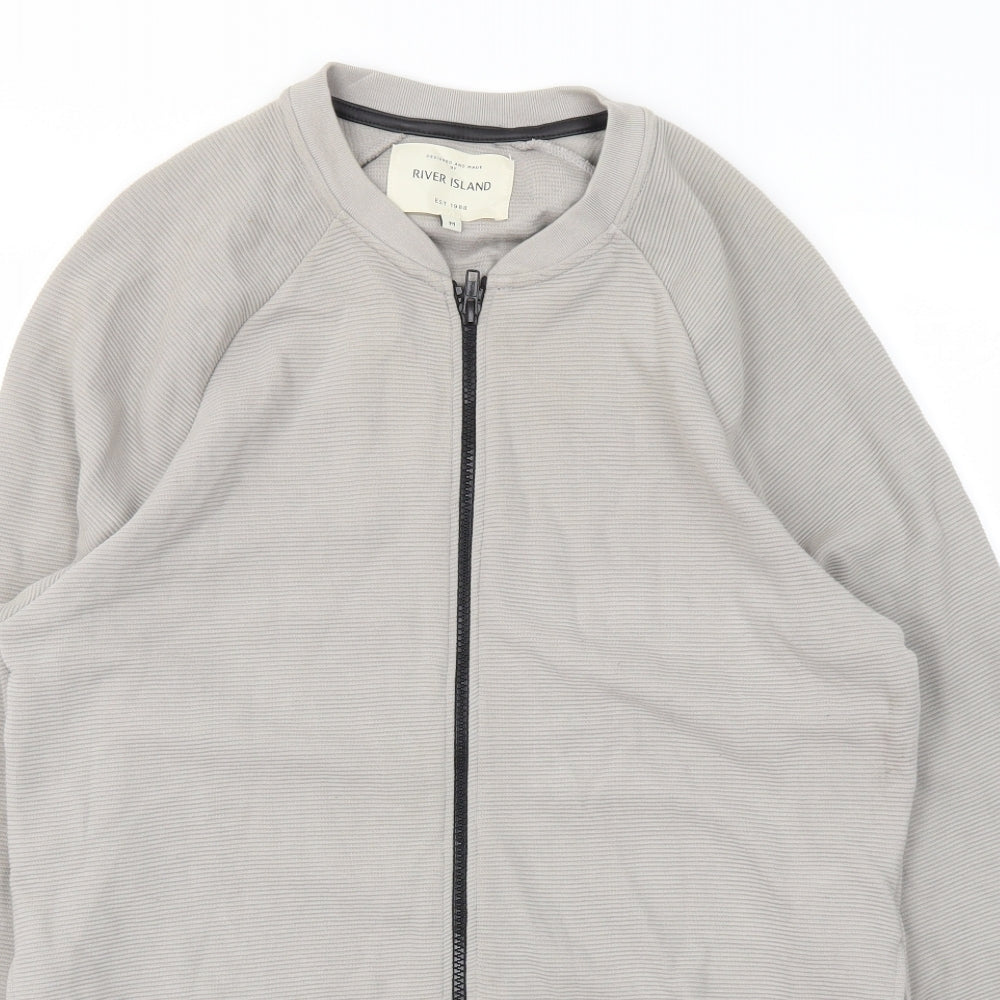 River Island Mens Grey   Full Zip Sweatshirt Size M