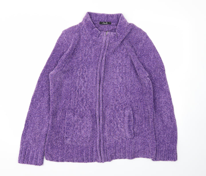 BM Womens Purple Full Zip Jumper Size M
