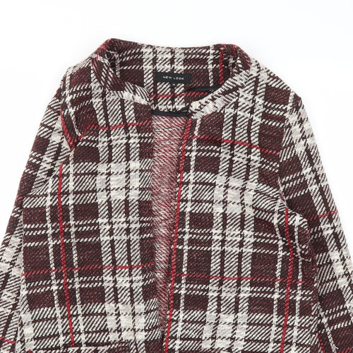 New Look Womens Red Check  Jacket Blazer Size 12
