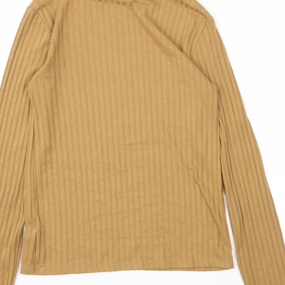 TOPSHOP  Womens Brown   Basic T-Shirt Size 10