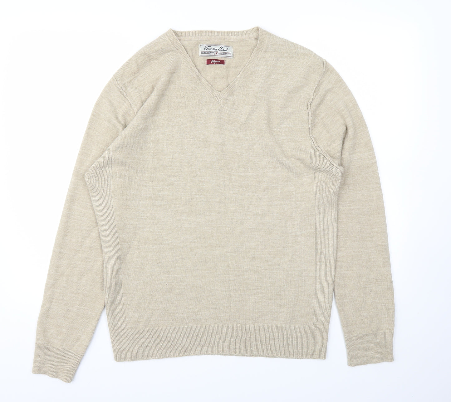 Twisted Soul Mens Beige   Pullover Sweatshirt Size M
