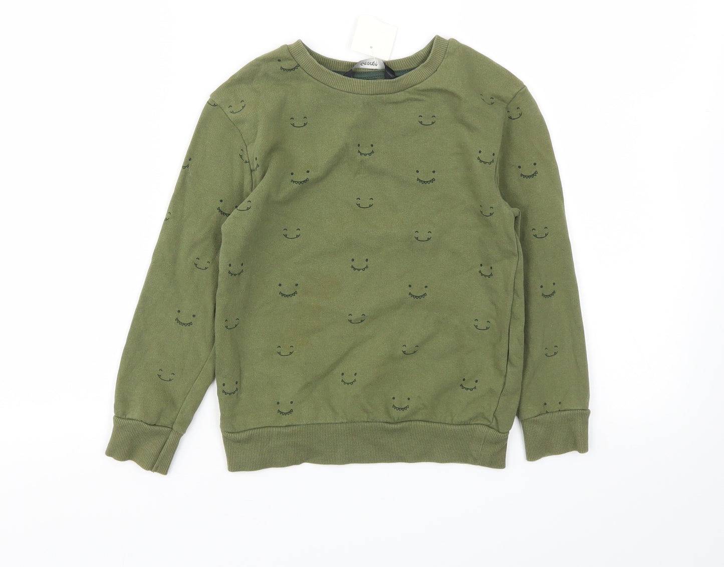 George Boys Green Animal Print  Pullover Jumper Size 4-5 Years