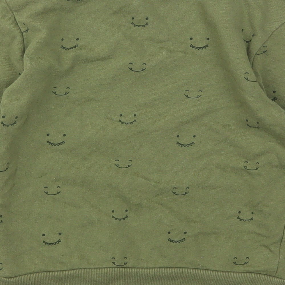 George Boys Green Animal Print  Pullover Jumper Size 4-5 Years