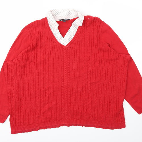 Bonmarché Womens Red   Pullover Jumper Size 24
